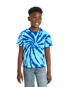 Port & Co PC147Y Blue-Youth Essential Tie-Dye Tee Blue