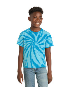 Port & Co PC147Y Blue-Green-Youth Essential Tie-Dye Tee Blue-Green