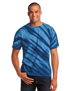 Port & Co PC148 Navy-Essential Tiger Stripe Tie-Dye T-Shirt Navy