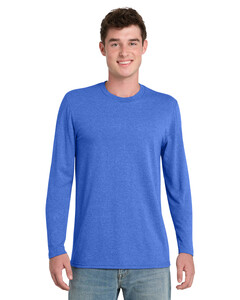 Port & Co PC330LS Blue-Tri-Blend Long Sleeve T-Shirt Blue