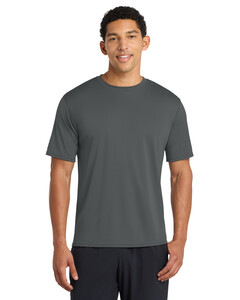 Port &amp; Co PC380 Gray-Performance Tee 100% Polyester T-Shirt Gray