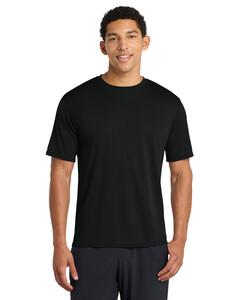 Port &amp; Co PC380 Black-Performance Tee 100% Polyester T-Shirt Black