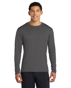 Port & Co PC380LS Gray-Long Sleeve Performance T-Shirt Gray