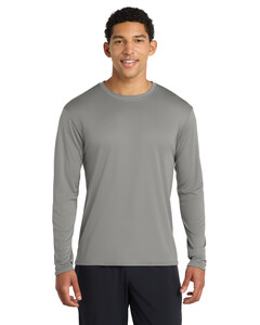 Port & Co PC380LS Gray-Long Sleeve Performance T-Shirt Gray