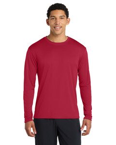 Port & Co PC380LS Red-Long Sleeve Performance T-Shirt Red