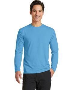 Port & Co PC381LS Blue-Green-Long Sleeve Essential Blended Performance T-Shirt Blue-Green