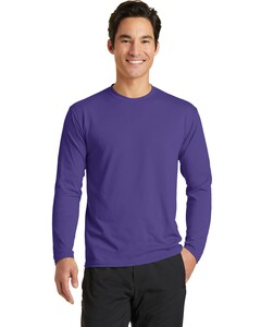 Port & Co PC381LS Purple-Long Sleeve Essential Blended Performance T-Shirt Purple
