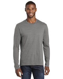 Port & Co PC455LS Gray-Long Sleeve Fan Favorite Blend T-Shirt  Gray