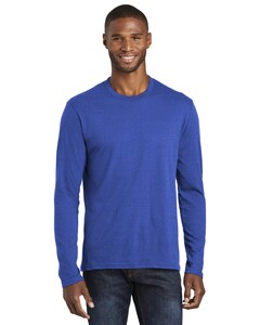 Port & Co PC455LS Blue-Long Sleeve Fan Favorite Blend T-Shirt  Blue