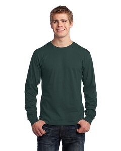 Port & Co PC54LS Green-100% Cotton Long Sleeve T-Shirt Green
