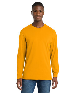 Port & Co PC54LS Yellow-100% Cotton Long Sleeve T-Shirt Yellow