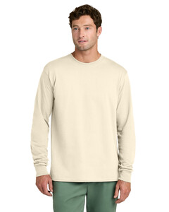 Port & Co PC54LS Natural-100% Cotton Long Sleeve T-Shirt Natural