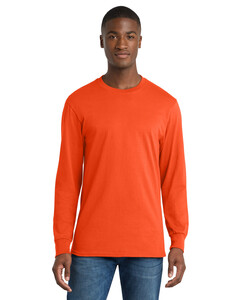 Port & Co PC54LS Orange-100% Cotton Long Sleeve T-Shirt Orange