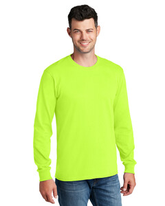 Port & Co PC54LS Green-100% Cotton Long Sleeve T-Shirt Green