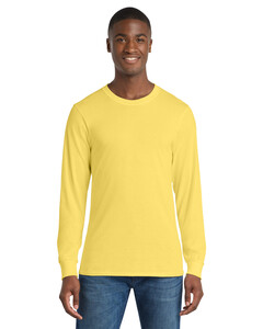 Port & Co PC54LS Yellow-100% Cotton Long Sleeve T-Shirt Yellow