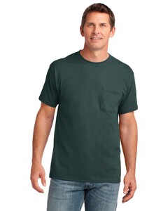 Port & Co PC54P Green-54-oz 100% Cotton Pocket T-Shirt Green