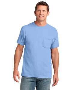 Port & Co PC54P Blue-54-oz 100% Cotton Pocket T-Shirt Blue