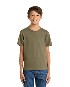 Port & Co PC54Y Brown-100% Cotton Youth T-Shirt Brown