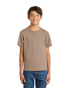 Port & Co PC54Y Brown-100% Cotton Youth T-Shirt Brown