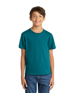 Port & Co PC54Y Blue-Green-100% Cotton Youth T-Shirt Blue-Green