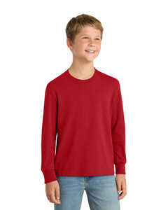 Port & Co PC54YLS Red-Youth Long Sleeve 5.4-oz 100% Cotton T-Shirt Red