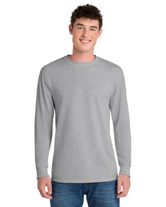 Port &amp; Co PC55LST Gray-Tall Long Sleeve 50/50 Cotton/Poly T-Shirt Gray