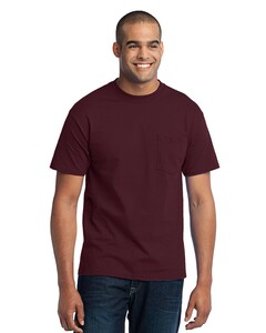 Port & Co PC55P Maroon-50/50 Cotton/Poly T-Shirt with Pocket Maroon