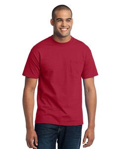 Port & Co PC55P Red-50/50 Cotton/Poly T-Shirt with Pocket Red