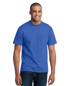 Port & Co PC55P Blue-50/50 Cotton/Poly T-Shirt with Pocket Blue