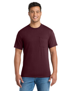 Port & Co PC55PT Maroon-Tall 50/50 Cotton/Poly T-Shirt with Pocket Maroon