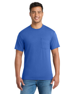 Port & Co PC55PT Blue-Tall 50/50 Cotton/Poly T-Shirt with Pocket Blue