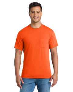 Port & Co PC55PT Safety-Tall 50/50 Cotton/Poly T-Shirt with Pocket Safety