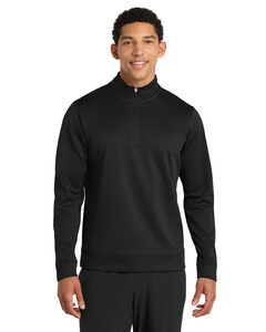 Port & Co PC590Q Black-Performance Fleece 1/4-Zip Pullover Sweatshirt Black