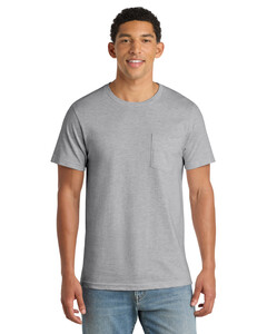 Port & Co PC600P Gray-Port & Company Bouncer Pocket T-Shirt Gray