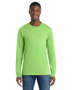Port & Co PC61LSPT Green-Tall Long Sleeve Essential T-Shirt with Pocket Green