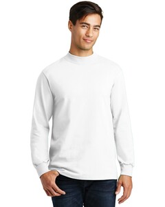 Port & Co PC61M White-Mock Turtleneck White