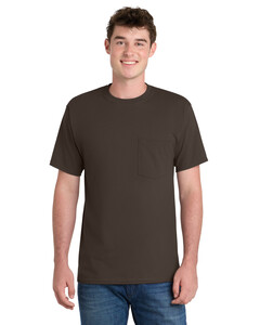 Port & Co PC61P Brown-Essential T-Shirt with Pocket Brown