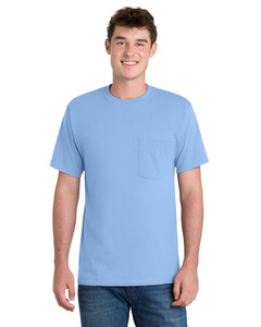 Port & Co PC61P Blue-Essential T-Shirt with Pocket Blue