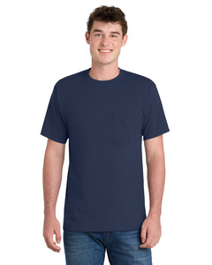 Port & Co PC61P Navy-Essential T-Shirt with Pocket Navy
