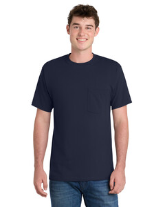 Port & Co PC61PT Navy-Tall Essential T-Shirt with Pocket Navy