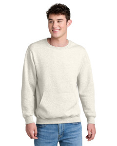 Port & Co PC78PKT Natural-Core Fleece Crewneck Pocket Sweatshirt Natural