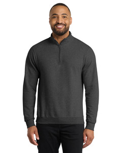 Port & Co PC78Q Gray-Core Fleece 1/4-Zip Pullover Sweatshirt  Gray