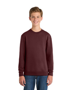 Port & Co PC78Y Maroon-Youth Core Fleece Crewneck Sweatshirt Maroon