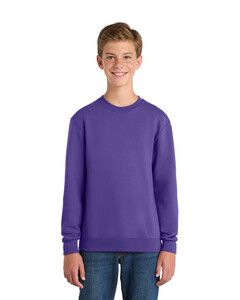 Port & Co PC78Y Purple-Youth Core Fleece Crewneck Sweatshirt Purple