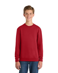 Port & Co PC78Y Red-Youth Core Fleece Crewneck Sweatshirt Red