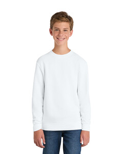 Port & Co PC78Y White-Youth Core Fleece Crewneck Sweatshirt White