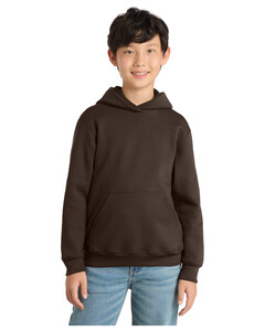 Port & Co PC78YH Brown-Youth Core Fleece Pullover Hooded Sweatshirt Brown