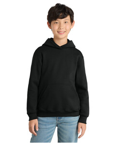 Port & Co PC78YH Black-Youth Core Fleece Pullover Hooded Sweatshirt Black