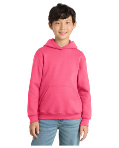 Port & Co PC78YH Pink-Youth Core Fleece Pullover Hooded Sweatshirt Pink