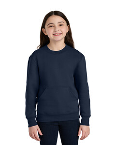 Port & Co PC78YPKT Navy-Youth Core Fleece Crewneck Pocket Sweatshirt  Navy